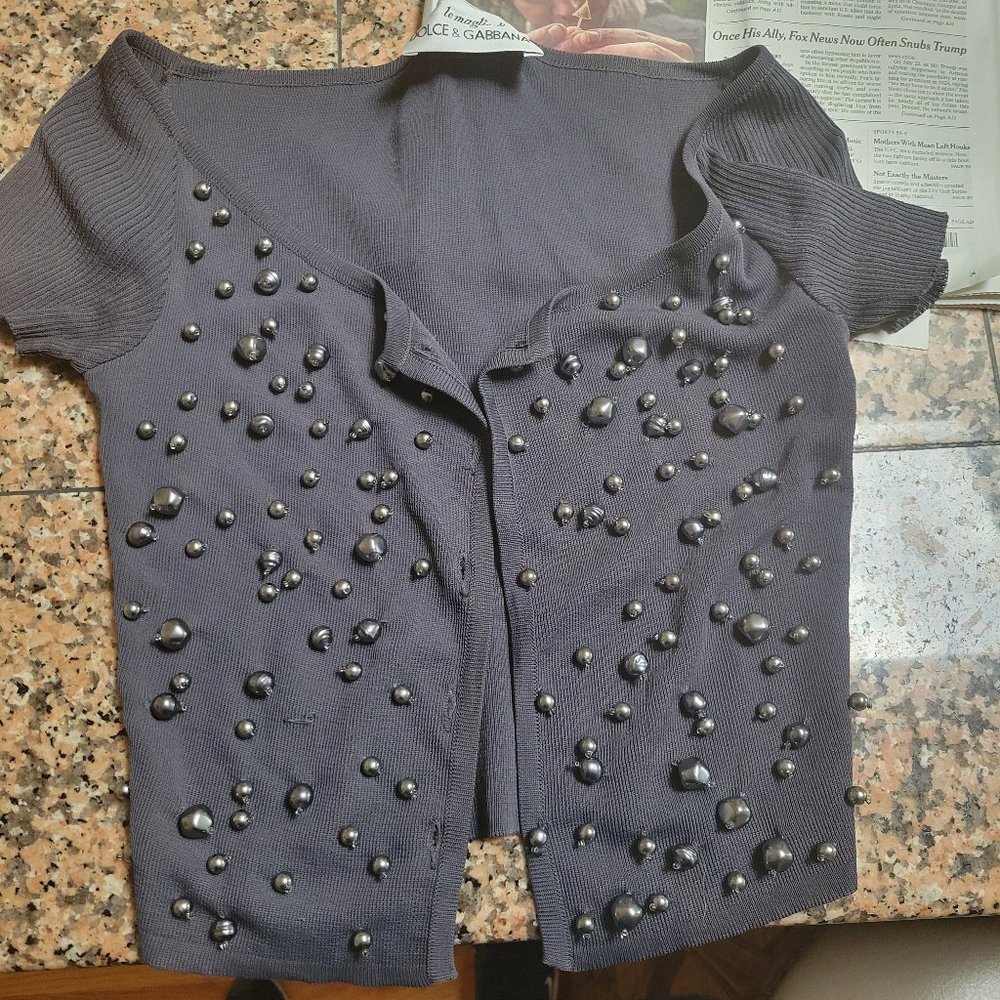 Dolce & Gabbana grey shrug with beads